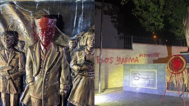 İzmir'de anıta saldırı: Boş yapma Atatürk